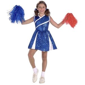NWT IN PACKAGE ROYAL BLUE SEQUIN CHEERLEADER OUTFIT FOR GIRLS